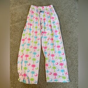 Women’s Pink Palm Tree Print Lounge Pajama Pants